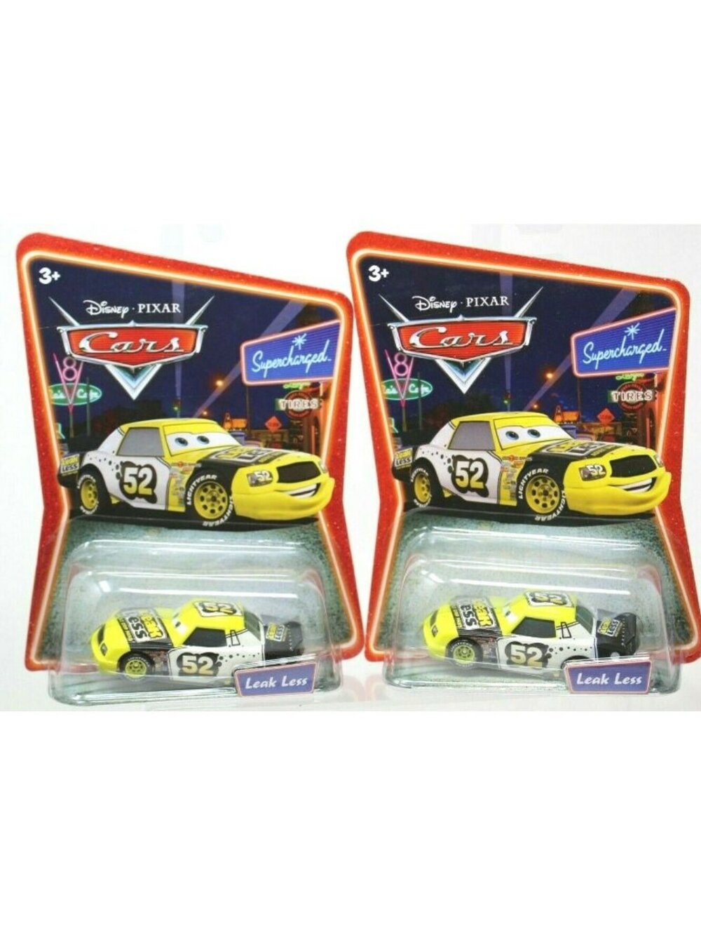 2 Disney Leak Less #52 Cars Supercharged DieCast Toy Sealed New #D-24 - Picture 1 of 7